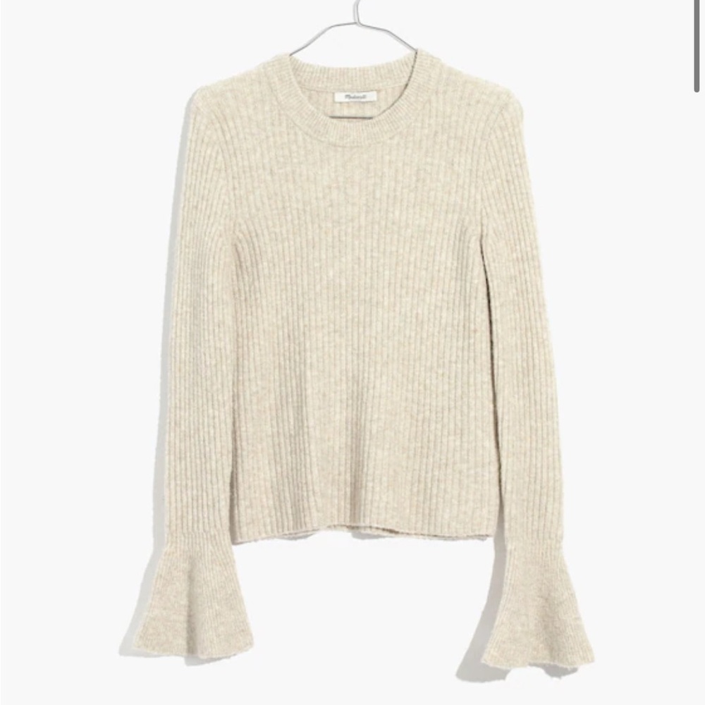 Madewell Ruffle-Cuff Pullover Sweater